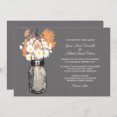 Mason Jar et invitations de mariage Fleurs sauvage (Devant / Derrière)