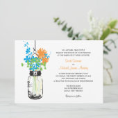 Mason Jar et invitations de mariage Fleurs sauvage (Debout devant)