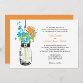 Mason Jar et invitations de mariage Fleurs sauvage (Devant / Derrière)