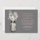 Mason Jar et invitations de mariage Fleurs sauvage (Devant)