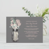 Mason Jar et invitations de mariage Fleurs sauvage (Debout devant)