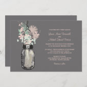 Mason Jar et invitations de mariage Fleurs sauvage (Devant / Derrière)