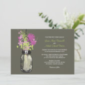 Mason Jar et invitations de mariage Fleurs sauvage (Debout devant)