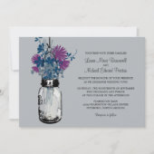 Mason Jar et invitations de mariage Fleurs sauvage (Devant)