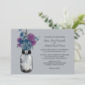 Mason Jar et invitations de mariage Fleurs sauvage (Debout devant)