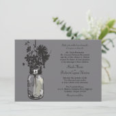 Mason Jar et invitations de mariage Fleurs sauvage (Debout devant)