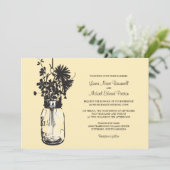 Mason Jar et invitations de mariage Fleurs sauvage (Debout devant)