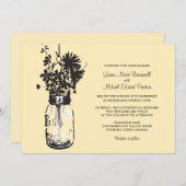 Mason Jar et invitations de mariage Fleurs sauvage (Devant / Derrière)