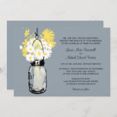Mason Jar et invitations de mariage Fleurs sauvage (Devant / Derrière)