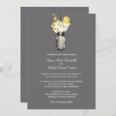 Mason Jar et invitations de mariage Fleurs sauvage (Devant / Derrière)