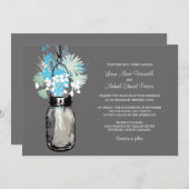 Mason Jar et invitations de mariage Fleurs sauvage (Devant / Derrière)