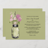 Mason Jar et invitations de mariage Fleurs sauvage (Devant / Derrière)