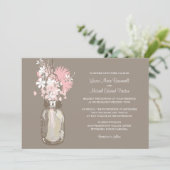 Mason Jar et invitations de mariage Fleurs sauvage (Debout devant)