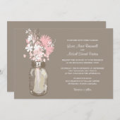 Mason Jar et invitations de mariage Fleurs sauvage (Devant / Derrière)