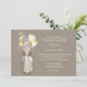 Mason Jar et invitations de mariage Fleurs sauvage (Debout devant)