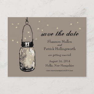 Mason Jar et lucioles Invitations de mariage