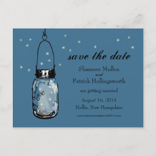 Mason Jar et lucioles Invitations de mariage