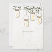 Mason Jar et lucioles Invitations de mariage rusti (Dos)