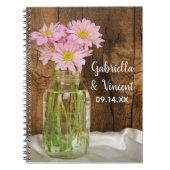 Mason Jar et Pink Daisies Barn Mariage livre d'hôt (Devant)