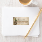 mason jar étiquettes de adresse rustiques pour mar (En situation)