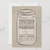 Mason Jar Faire-part de mariage russe - Beige blan (Devant)