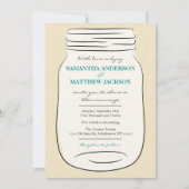 Mason Jar Faire-part de mariage - Turquoise (Devant)