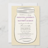 Mason Jar Faire-part de mariage - Violet (Devant)