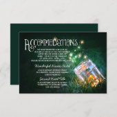Mason Jar Fireflies bruidsaccommodaties kaart (Voorkant / Achterkant)