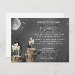 Mason Jar Fireflies Chalkboard, Faire-part de mari