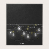 Mason Jar Fireflies Chalkboard Mariage Carte Place (Outside Unfolded)