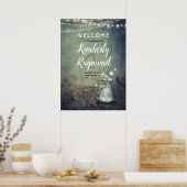 Mason Jar Fireflies Rustic Mariage Affiche de bien (Cuisine)