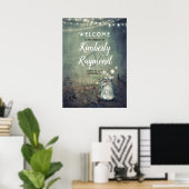 Mason Jar Fireflies Rustic Mariage Affiche de bien (Bureau à domicile)