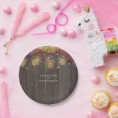 Mason Jar Firefly Lights Rustieke bruiloft Papieren Bordje (Feest)