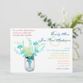 Mason Jar Fleur Fleur Wild Invitations de mariage (Debout devant)