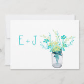 Mason Jar Fleur Fleur Wild Invitations de mariage (Dos)