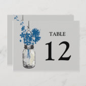 Mason Jar & Fleur sauvage Carte de table double fa (Devant / Derrière)