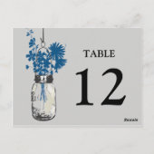 Mason Jar & Fleur sauvage Carte de table double fa (Dos)