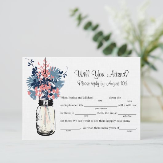 Mason Jar Fleur sauvage LIB RSVP (Debout devant)