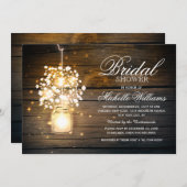 Mason Jar fleurie rustique invitation à la douche (Devant / Derrière)