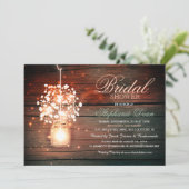 Mason Jar fleurie rustique invitation à la douche  (Debout devant)