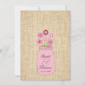 Mason Jar Fleurs et Faire-part de mariage Burlap (Devant)