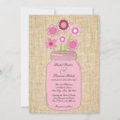 Mason Jar Fleurs et Faire-part de mariage Burlap (Dos)