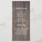 Mason Jar Fleurs roses Programmes de mariage rusti (Dos)