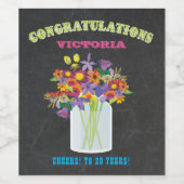 Mason Jar fleurs sauvages Félicitations étiquette (Étiquettes simples)