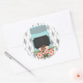 Mason Jar Floral Aangepaste Tekst Label Sticker (Envelop)