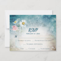 *~* Mason Jar Floral Rustic Waterverf Wedding