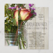 Mason Jar Flowers Graduation Party Kaart (Voorkant / Achterkant)