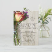 Mason Jar Flowers Graduation Party Kaart (Staand voorkant)