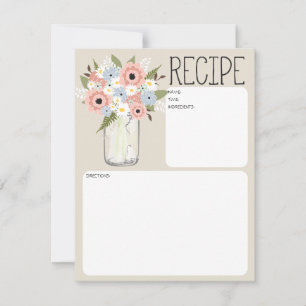 Mason Jar Flowers Recipe Card Kaart