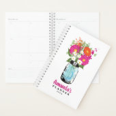 Mason Jar Fuchsia Poissons Gerber Rose Orange (Devant avec enveloppe)